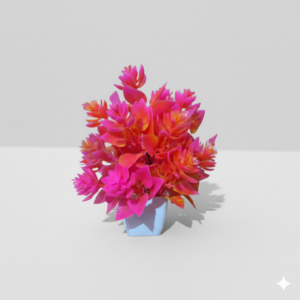 Artificial Pink Flower Plant with Pot – Decorative Faux Flower Arrangement for Home & Office Décor